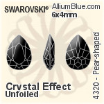 Swarovski Pear-shaped Fancy Stone (4320) 6x4mm - Crystal Effect Unfoiled