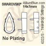 Swarovski Teardrop Settings (4322/S) 14x7mm - No Plating