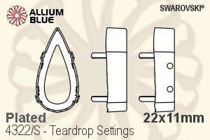施華洛世奇 Teardrop花式石爪托 (4322/S) 22x11mm - 鍍面 - 關閉視窗 >> 可點擊圖片
