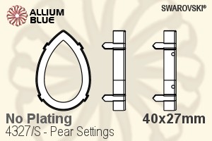 Swarovski Pear Settings (4327/S) 40x27mm - No Plating - Haga Click en la Imagen para Cerrar