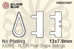 Swarovski Xilion Pear Shape Settings (4328/S) 13x7.8mm - No Plating - Haga Click en la Imagen para Cerrar