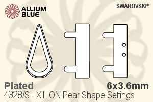 施華洛世奇XILION施亮Pear Shape花式石爪托 (4328/S) 6x3.6mm - 鍍面 - 關閉視窗 >> 可點擊圖片