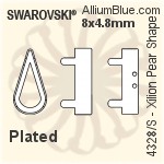 Swarovski XILION Pear Shape Settings (4328/S) 8x4.8mm - Plated