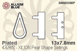 施华洛世奇XILION施亮Pear Shape花式石爪托 (4328/S) 13x7.8mm - 镀面 - 关闭视窗 >> 可点击图片