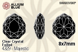 施華洛世奇 Majestic 花式石 (4329) 8x7mm - 透明白色 白金水銀底 - 關閉視窗 >> 可點擊圖片