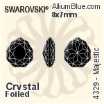 施華洛世奇 Majestic 花式石 (4329) 8x7mm - 透明白色 白金水銀底
