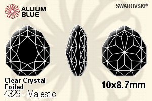 施华洛世奇 Majestic 花式石 (4329) 10x8.7mm - 透明白色 白金水银底 - 关闭视窗 >> 可点击图片