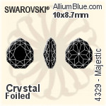 施華洛世奇 Majestic 花式石 (4329) 10x8.7mm - 透明白色 白金水銀底