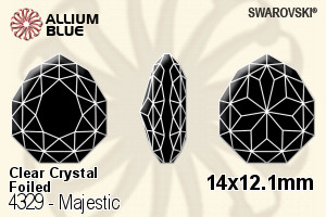 施華洛世奇 Majestic 花式石 (4329) 14x12.1mm - 透明白色 白金水銀底 - 關閉視窗 >> 可點擊圖片