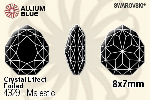 Swarovski Majestic Fancy Stone (4329) 8x7mm - Crystal Effect With Platinum Foiling - Click Image to Close