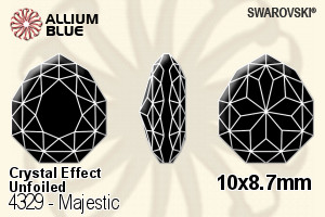 施華洛世奇 Majestic 花式石 (4329) 10x8.7mm - 白色（半塗層） 無水銀底 - 關閉視窗 >> 可點擊圖片