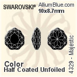スワロフスキー Majestic ファンシーストーン (4329) 10x8.7mm - カラー（ハーフ　コーティング） 裏面にホイル無し