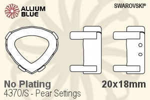 Swarovski Pear Settings (4370/S) 20x18mm - No Plating - Haga Click en la Imagen para Cerrar