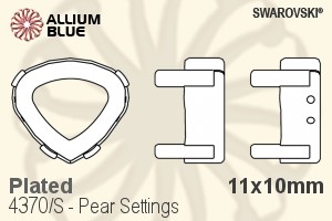 Swarovski Pear Settings (4370/S) 11x10mm - Plated - Haga Click en la Imagen para Cerrar