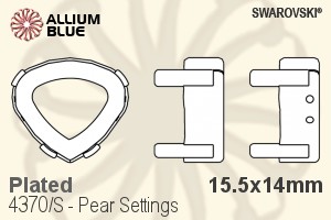 Swarovski Pear Settings (4370/S) 15.5x14mm - Plated - Click Image to Close