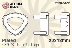 Swarovski Pear Settings (4370/S) 20x18mm - Plated - Haga Click en la Imagen para Cerrar