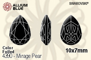 Swarovski Mirage Pear Fancy Stone (4390) 10x7mm - Color With Platinum Foiling - Click Image to Close