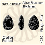 施華洛世奇 Mirage Pear 花式石 (4390) 10x7mm - 顏色 白金水銀底