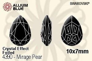 施华洛世奇 Mirage Pear 花式石 (4390) 10x7mm - 白色（半涂层） 白金水银底 - 关闭视窗 >> 可点击图片