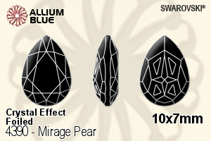 Swarovski Mirage Pear Fancy Stone (4390) 10x7mm - Crystal Effect With Platinum Foiling