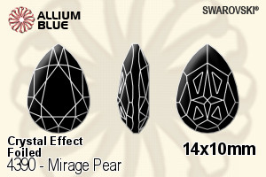 施華洛世奇 Mirage Pear 花式石 (4390) 14x10mm - 白色（半塗層） 白金水銀底 - 關閉視窗 >> 可點擊圖片