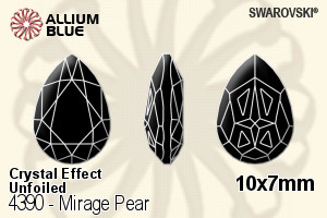 施華洛世奇 Mirage Pear 花式石 (4390) 10x7mm - 白色（半塗層） 無水銀底 - 關閉視窗 >> 可點擊圖片