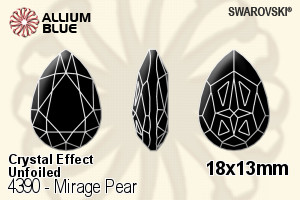 施華洛世奇 Mirage Pear 花式石 (4390) 18x13mm - 白色（半塗層） 無水銀底