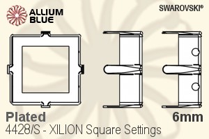Swarovski Xilion Square Settings (4428/S) 6mm - Plated - Haga Click en la Imagen para Cerrar