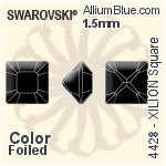 施華洛世奇XILION施亮正方形 花式石 (4428) 1.5mm - 顏色 白金水銀底