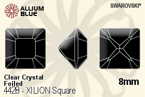 Swarovski XILION Square Fancy Stone (4428) 8mm - Clear Crystal With Platinum Foiling - Haga Click en la Imagen para Cerrar