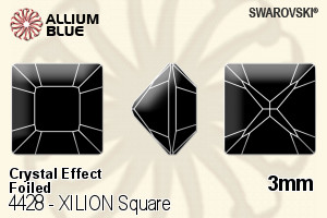 施华洛世奇XILION施亮正方形 花式石 (4428) 3mm - 白色（半涂层） 白金水银底 - 关闭视窗 >> 可点击图片