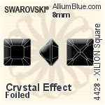 Swarovski XILION Square Fancy Stone (4428) 8mm - Crystal Effect With Platinum Foiling