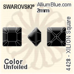 施华洛世奇XILION施亮正方形 花式石 (4428) 2mm - 颜色 无水银底