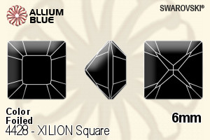 Swarovski XILION Square Fancy Stone (4428) 6mm - Color With Platinum Foiling