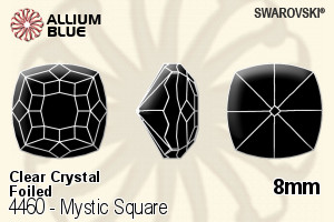 Swarovski Mystic Square Fancy Stone (4460) 8mm - Clear Crystal With Platinum Foiling - Haga Click en la Imagen para Cerrar