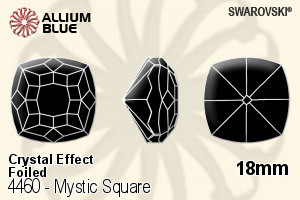 施華洛世奇 Mystic 正方形 花式石 (4460) 18mm - 白色（半塗層） 白金水銀底 - 關閉視窗 >> 可點擊圖片