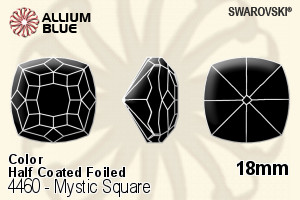 施華洛世奇 Mystic 正方形 花式石 (4460) 18mm - 顏色（半塗層） 白金水銀底 - 關閉視窗 >> 可點擊圖片