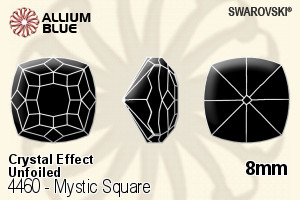 Swarovski Mystic Square Fancy Stone (4460) 8mm - Crystal Effect Unfoiled - Click Image to Close