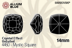 施华洛世奇 Mystic 正方形 花式石 (4460) 14mm - 白色（半涂层） 无水银底 - 关闭视窗 >> 可点击图片