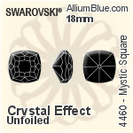 Swarovski Mystic Square Fancy Stone (4460) 18mm - Crystal Effect Unfoiled