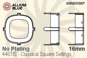 Swarovski Classical Square Settings (4461/S) 16mm - No Plating - Click Image to Close