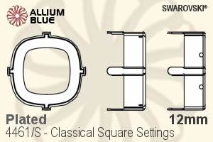 Swarovski Classical Square Settings (4461/S) 12mm - Plated - Click Image to Close