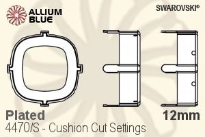 スワロフスキー Cushion カットファンシーストーン石座 (4470/S) 12mm - メッキ - ウインドウを閉じる
