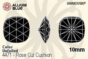 施华洛世奇 玫瑰式切割 Cushion 花式石 (4471) 10mm - 颜色 无水银底