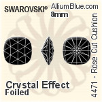 スワロフスキー Rose カット Cushion ファンシーストーン (4471) 8mm - クリスタル エフェクト 裏面プラチナフォイル