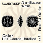 Swarovski Rose Cut Cushion Fancy Stone (4471) 12mm - Color (Half Coated) Unfoiled