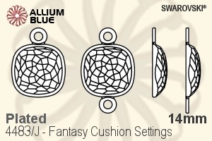 Swarovski Fantasy Cushion Settings (4483/J) 14mm - Plated - Click Image to Close