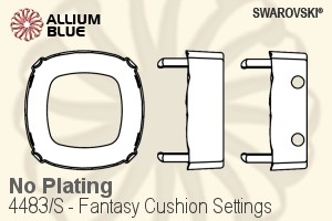 Swarovski Fantasy Cushion Settings (4483/S) 10mm - No Plating - Haga Click en la Imagen para Cerrar