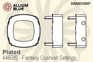 Swarovski Fantasy Cushion Settings (4483/S) 14mm - Plated - Click Image to Close