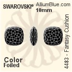 Swarovski Fantasy Cushion Fancy Stone (4483) 10mm - Color With Platinum Foiling